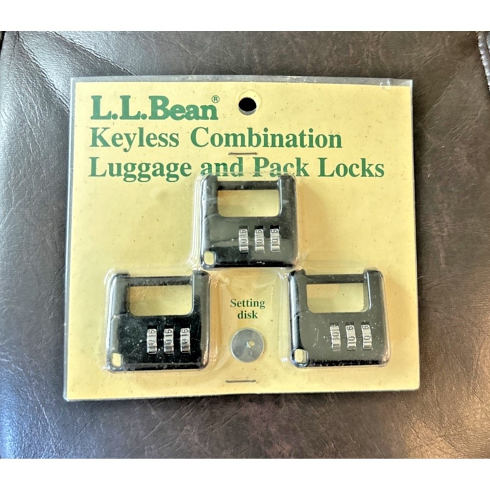 Vintage L.L. Bean 3-Pack‎ Lock Keyless Combination Luggage & Pack Locks Black